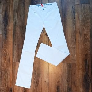 Earnest Sewn White Denim Flare Leg Jeans Inseam 35.5